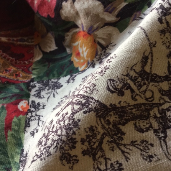 Patchwork style drawstring bag purse tote - Picture 3 of 5